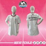 Mercedes F1 blanca cuello redondo Mujer