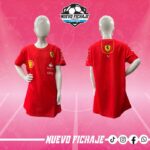 Ferrari F1 roja cuello redondo Mujer