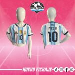 Messi Mujer Argentina local Crop Top Mundial 2026